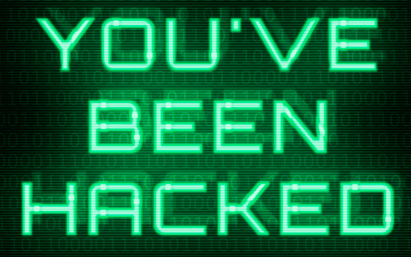"You've Been Hacked" text
