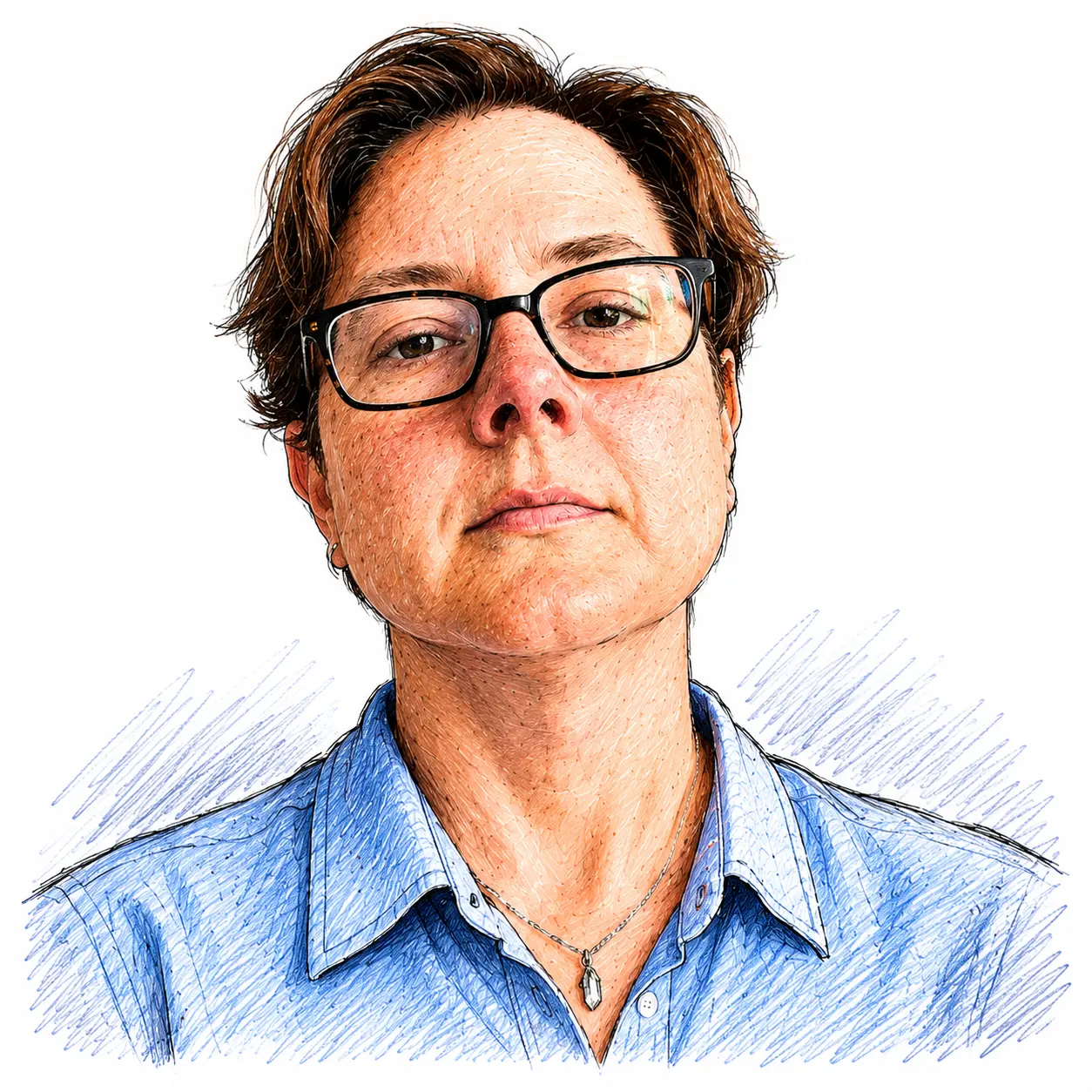 Illustrated headshot of Lee, Office Manager and Bookkeeper at Harmony MSP